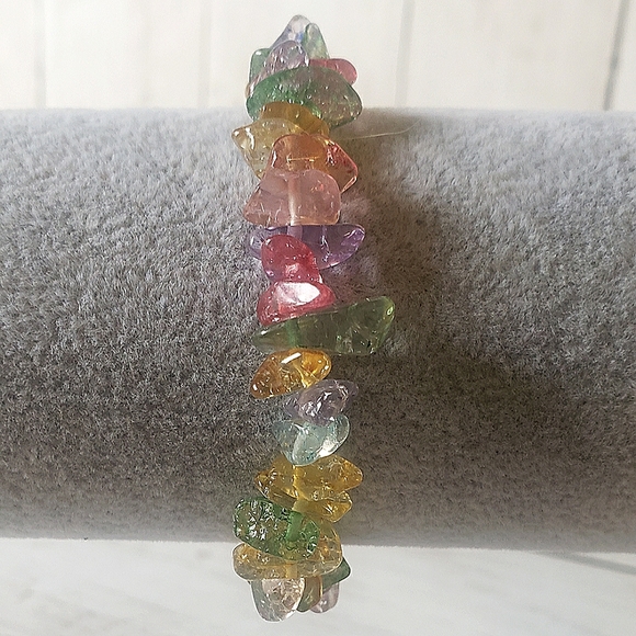 Natural Stone Bracelet, multicolor light, NWOT - Picture 2 of 2
